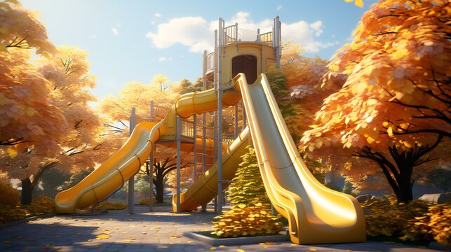 Playground Park with Pastel Colors - 8K/4K Photorealistic Image

