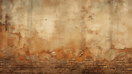 Old weathered crusty wall background in brown tones - obrazy, fototapety, plakaty