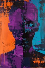 Psychedelic Mind - Colorful Abstract Human Silhouette Art