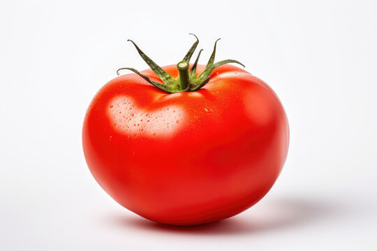 One tomato, isolated white background