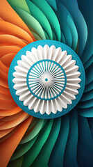 Orange, white, blue design background, India Independence Day. Generative ai