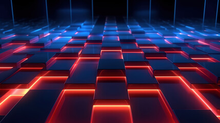 Obraz premium Vibrant neon lights stage background