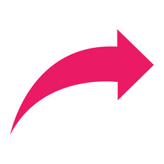 Pink arrow icon on white background. flat style. arrow icon for your web site design, logo, app, UI. arrow indicated the direction symbol. curved arrow sign. eps file 20.