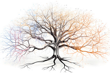High-resolution Image of a Deep Learning DL Decision Tree Model as a Tree Representation