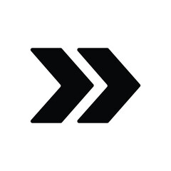 black arrow icon. Right arrow icon. Double arrow symbol set in flat style. Vector illustration. Eps file 25.