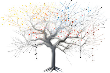 High-resolution Image of a Deep Learning DL Decision Tree Model as a Tree Representation