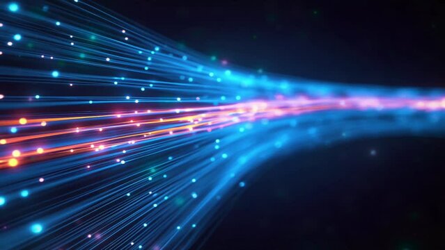 Blue light streak futuristic looping animation footage video background