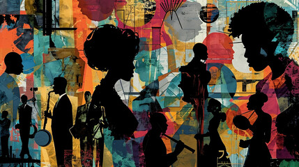 Black History Month background abstract wallpaper Colourfull Generative AI - obrazy, fototapety, plakaty