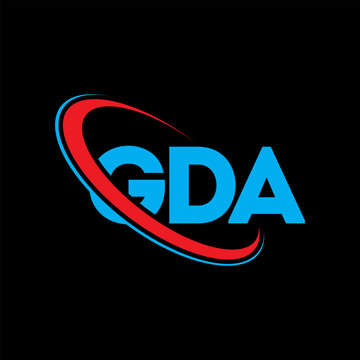 GDA logo. GDA letter. GDA letter logo design. Initials GDA logo linked with circle and uppercase monogram logo. GDA typography for technology, business and real estate brand.