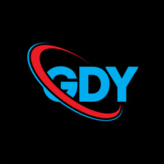 GDY logo. GDY letter. GDY letter logo design. Initials GDY logo linked with circle and uppercase monogram logo. GDY typography for technology, business and real estate brand. - obrazy, fototapety, plakaty