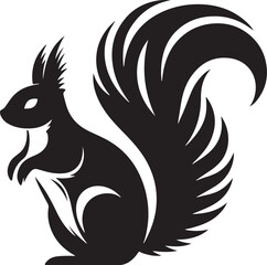 Silhouette of a squirrel vector illustration 