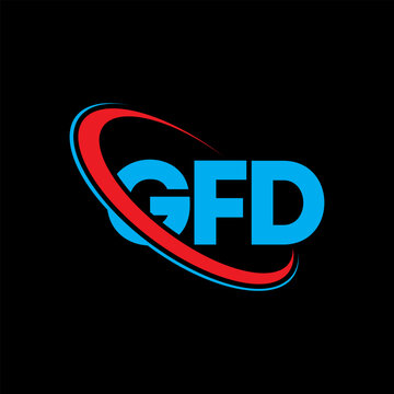 GFD logo. GFD letter. GFD letter logo design. Initials GFD logo linked with circle and uppercase monogram logo. GFD typography for technology, business and real estate brand.