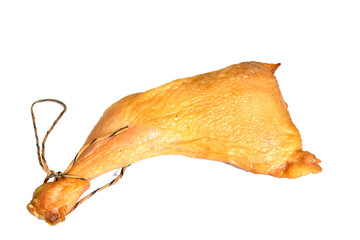 Smoked chicken leg with rope.