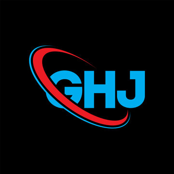 GHJ logo. GHJ letter. GHJ letter logo design. Initials GHJ logo linked with circle and uppercase monogram logo. GHJ typography for technology, business and real estate brand.