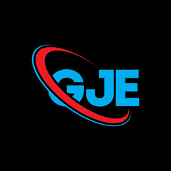 GJE logo. GJE letter. GJE letter logo design. Initials GJE logo linked with circle and uppercase monogram logo. GJE typography for technology, business and real estate brand.