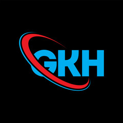 GKH logo. GKH letter. GKH letter logo design. Initials GKH logo linked with circle and uppercase monogram logo. GKH typography for technology, business and real estate brand.