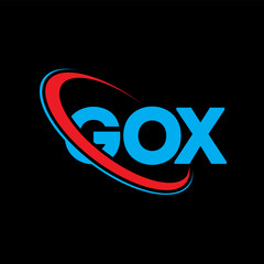 GOX logo. GOX letter. GOX letter logo design. Initials GOX logo linked with circle and uppercase monogram logo. GOX typography for technology, business and real estate brand.