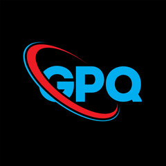 GPQ logo. GPQ letter. GPQ letter logo design. Initials GPQ logo linked with circle and uppercase monogram logo. GPQ typography for technology, business and real estate brand.