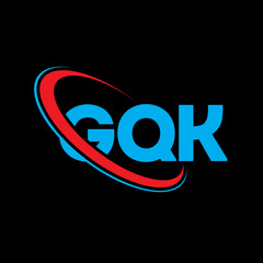 GQK logo. GQK letter. GQK letter logo design. Initials GQK logo linked with circle and uppercase monogram logo. GQK typography for technology, business and real estate brand.