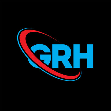GRH logo. GRH letter. GRH letter logo design. Initials GRH logo linked with circle and uppercase monogram logo. GRH typography for technology, business and real estate brand.