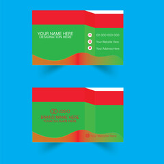Red green corporate business card template, Clean professional business card template, visiting card, business card