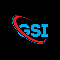 GSI logo. GSI letter. GSI letter logo design. Initials GSI logo linked with circle and uppercase monogram logo. GSI typography for technology, business and real estate brand.