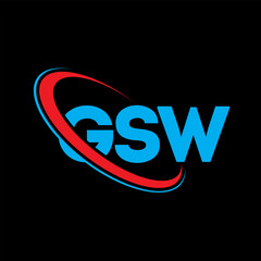 GSW logo. GSW letter. GSW letter logo design. Initials GSW logo linked with circle and uppercase monogram logo. GSW typography for technology, business and real estate brand.