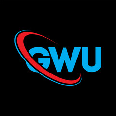 GWU logo. GWU letter. GWU letter logo design. Initials GWU logo linked with circle and uppercase monogram logo. GWU typography for technology, business and real estate brand.