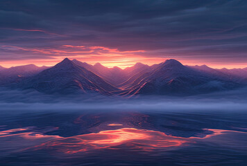 sunset over the mountains