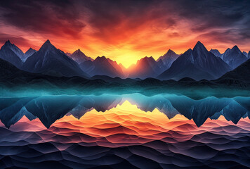 sunrise in the mountains