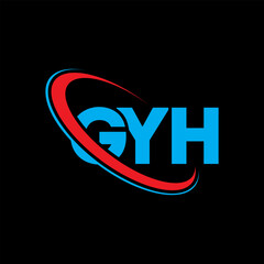 GYH logo. GYH letter. GYH letter logo design. Initials GYH logo linked with circle and uppercase monogram logo. GYH typography for technology, business and real estate brand.