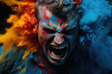 Photo of angry man surreal - obrazy, fototapety, plakaty