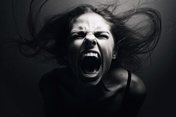 Photo of angry woman abstract