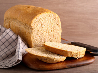 Homemade bran bread loaf