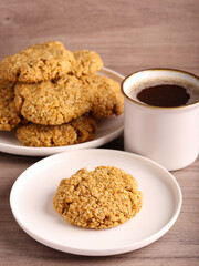 fresh oat and coconut biscuits