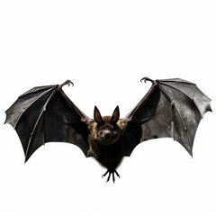 Photo of black bat isolated on white background