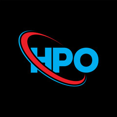 HPO logo. HPO letter. HPO letter logo design. Initials HPO logo linked with circle and uppercase monogram logo. HPO typography for technology, business and real estate brand.