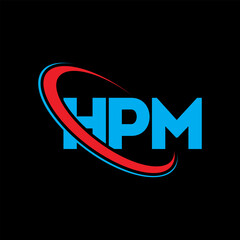 HPM logo. HPM letter. HPM letter logo design. Initials HPM logo linked with circle and uppercase monogram logo. HPM typography for technology, business and real estate brand.