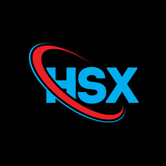 HSX logo. HSX letter. HSX letter logo design. Initials HSX logo linked with circle and uppercase monogram logo. HSX typography for technology, business and real estate brand.