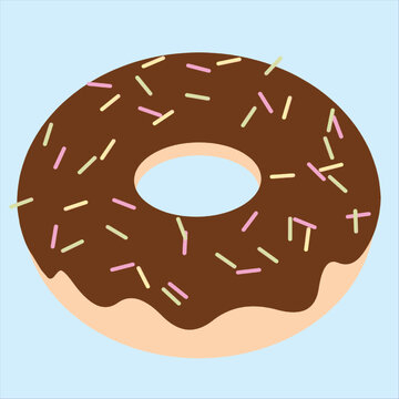 Cute Dounat Cartoon Illustration