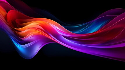 abstract dynamic neon multicolor energy flow wave curve lines against a sleek black background