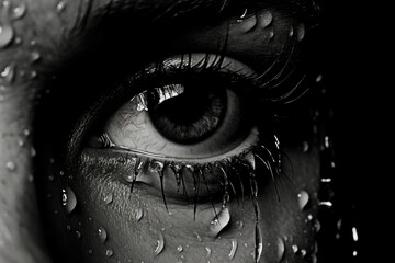Photo of crying sad person and tears abstract - obrazy, fototapety, plakaty