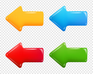 Colorful Realistic Arrows Isolated Transparent Backround