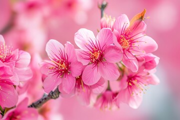 Close up of pink cherry blossom, Spring sakura beauty