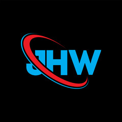 JHW logo. JHW letter. JHW letter logo design. Initials JHW logo linked with circle and uppercase monogram logo. JHW typography for technology, business and real estate brand.