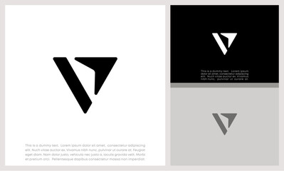 Initials V logo design. Initial Letter Logo. Innovative high tech logo template.	
