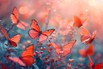 Rote Schmetterlinge