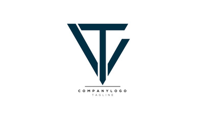 Alphabet letters Initials Monogram logo TV, TV INITIAL, TV letter