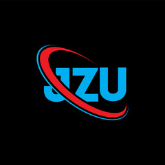 Fototapeta na wymiar JZU logo. JZU letter. JZU letter logo design. Initials JZU logo linked with circle and uppercase monogram logo. JZU typography for technology, business and real estate brand.