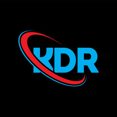 Fototapeta na wymiar KDR logo. KDR letter. KDR letter logo design. Initials KDR logo linked with circle and uppercase monogram logo. KDR typography for technology, business and real estate brand.